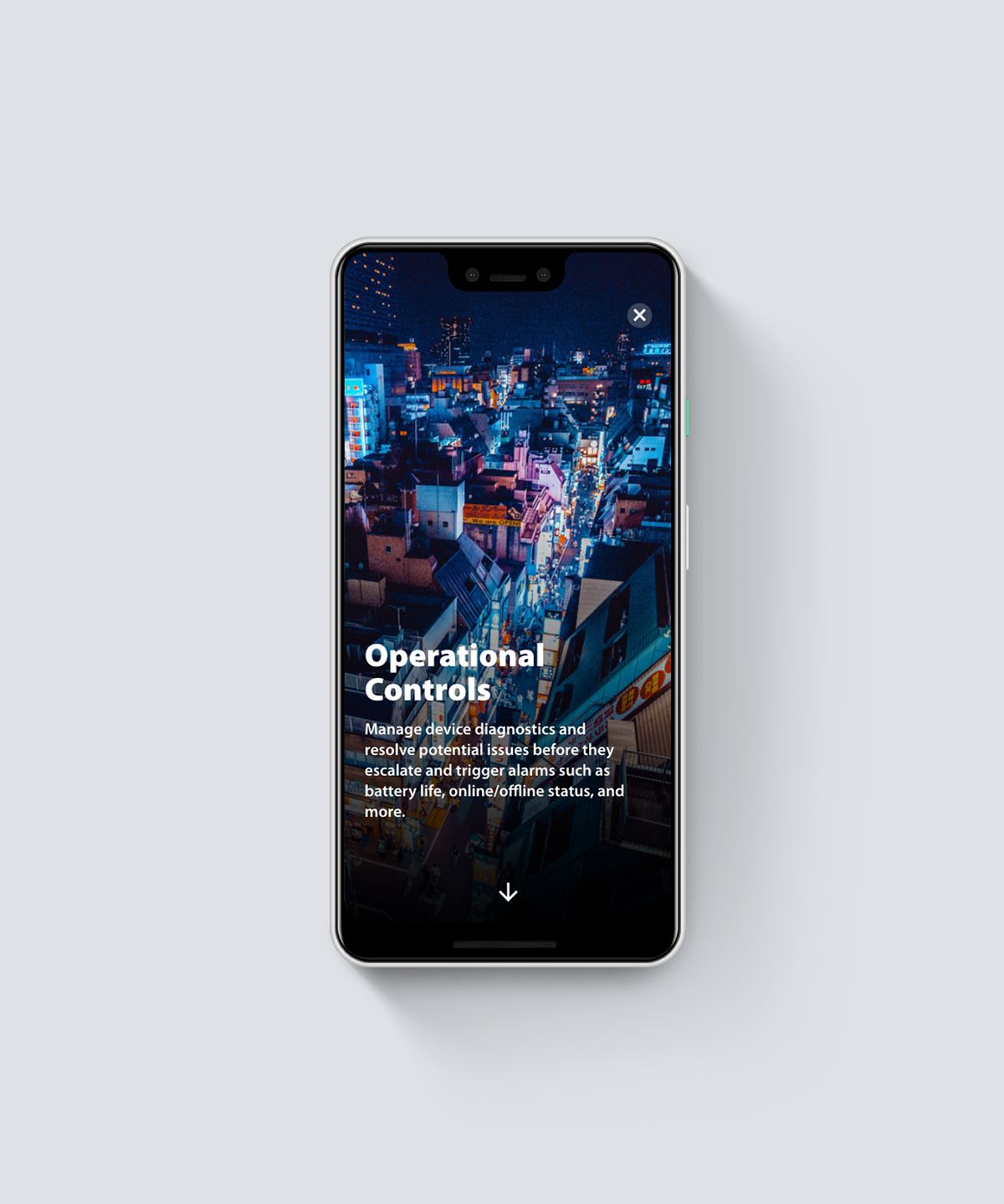 device showing screen from viewspot experience